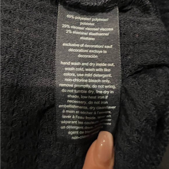 Tommy Hilfiger Women's Waffle Knit Top Blue Size Medium - Picture 7 of 8